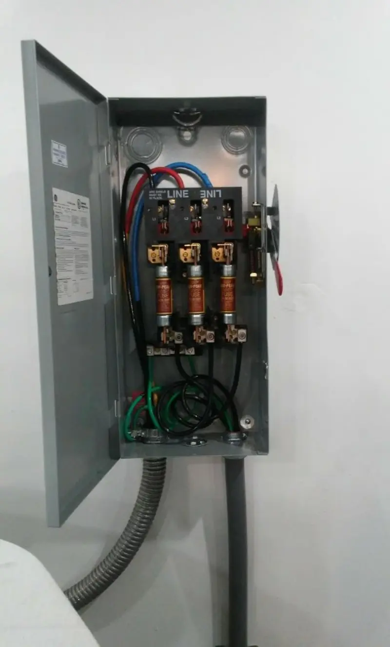 Three-phase disconnect switch installed for Electrical Wiring & Rewiring in Adelphi